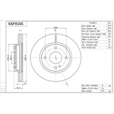K6F916S AISIN Гальмівний диск