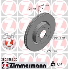 280.3189.20 ZIMMERMANN Гальмівний диск