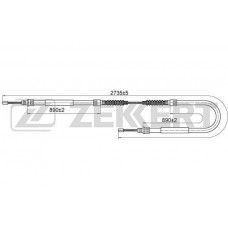 BZ-1123 ZEKKERT Тросик, cтояночный тормоз