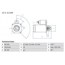 0 986 020 181 BOSCH Стартер