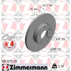 100.1215.20 ZIMMERMANN Гальмівний диск