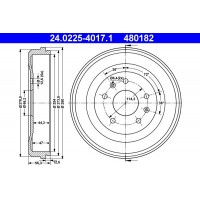 24.0225-4017.1 ATE Гальмівний барабан