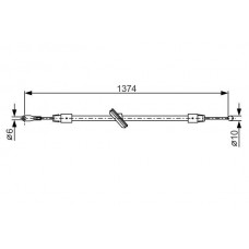 1 987 482 312 BOSCH Тросик, cтояночный тормоз