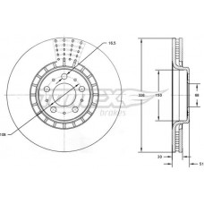 TX 73-09 TOMEX Brakes Гальмівний диск
