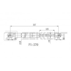 GF-2349 ZEKKERT Газова пружина кришка багажника