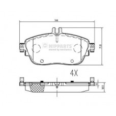 N3601114 NIPPARTS Комплект гальмівних колодок дисковий гальм