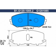 B1.G120-1085.2 GALFER Комплект гальмівних колодок дисковий гальм