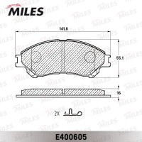 E400605 MILES Комплект гальмівних колодок дисковий гальм