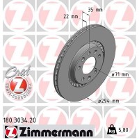 180.3034.20 ZIMMERMANN Гальмівний диск