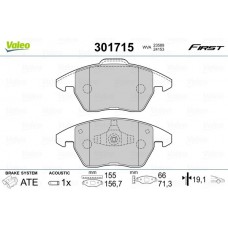 301715 VALEO Комплект гальмівних колодок дисковий гальм