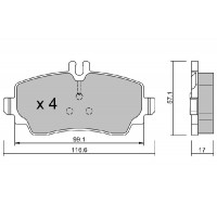 BPMB-1003 AISIN Комплект гальмівних колодок дисковий гальм