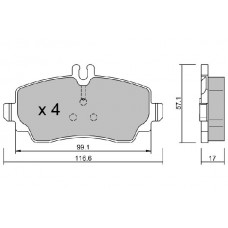 BPMB-1003 AISIN Комплект гальмівних колодок дисковий гальм
