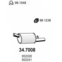 34.7008 ASSO Глушник вихлопних газів кінцевий