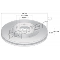 401 933 TOPRAN Гальмівний диск