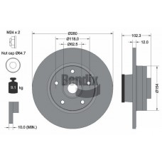 BDS1061 BENDIX Braking Гальмівний диск