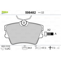 598482 VALEO Комплект гальмівних колодок дисковий гальм