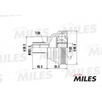 GA20603 MILES Шарнирный комплект, Привідний вал
