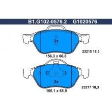 B1.G102-0576.2 GALFER Комплект гальмівних колодок дисковий гальм
