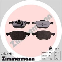 23723.980.1 ZIMMERMANN Комплект гальмівних колодок дисковий гальм