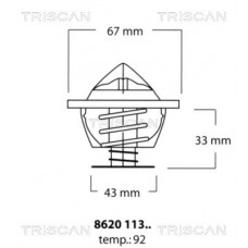 8620 11392 TRISCAN Термостат охолоджувальна рідина