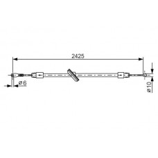 1 987 482 031 BOSCH Тросик, cтояночный тормоз