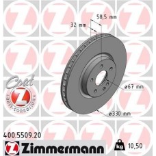 400.5509.20 ZIMMERMANN Гальмівний диск