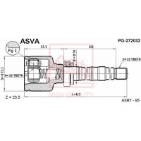 PG-272032 ASVA Шарнирный комплект, Привідний вал