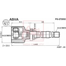 PG-272032 ASVA Шарнирный комплект, Привідний вал
