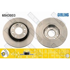 6043003 GIRLING Гальмівний диск