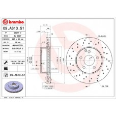 09.A613.51 BREMBO Гальмівний диск