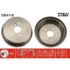DB4116 TRW Гальмівний барабан