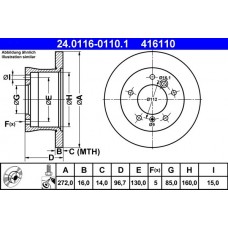 24.0116-0110.1 ATE Гальмівний диск