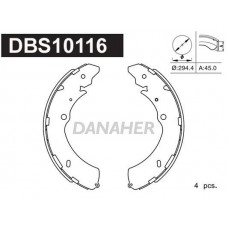 DBS10116 DANAHER Комплект гальмівних колодок