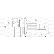 CVJ5594.10 OPEN PARTS Шарнирный комплект, Привідний вал