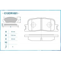 C12CR1021 CWORKS Комплект гальмівних колодок дисковий гальм