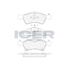181544 ICER Комплект гальмівних колодок дисковий гальм