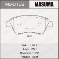 MS-0108 MASUMA Комплект гальмівних колодок