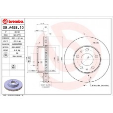 09.A458.10 BREMBO Гальмівний диск