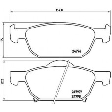 P 28 044 BREMBO Комплект гальмівних колодок дисковий гальм