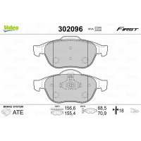 302096 VALEO Комплект гальмівних колодок дисковий гальм