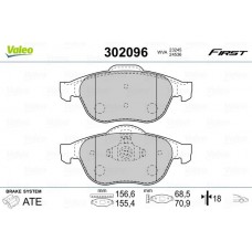 302096 VALEO Комплект гальмівних колодок дисковий гальм