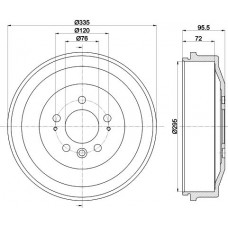 8DT 355 303-011 HELLA PAGID Гальмівний барабан