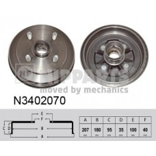 N3402070 NIPPARTS Гальмівний барабан