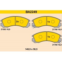 BA2249 BARUM КомплеК т гальмівних колодок, дискове гальмо