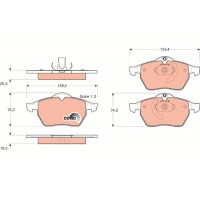 GDB1271 TRW Комплект гальмівних колодок дисковий гальм