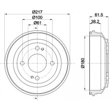 8DT 355 302-051 HELLA PAGID Гальмівний барабан