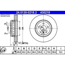 24.0130-0218.2 ATE Гальмівний диск