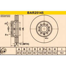 BAR25145 BARUM Гальмівний диск