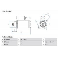 0 986 021 220 BOSCH Стартер