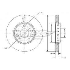 TX 72-61 TOMEX Brakes Гальмівний диск